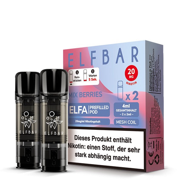 Elfa Pod Mix Berries 20mg – 2er-Pack von Elfbar, fruchtige Beerenmischung