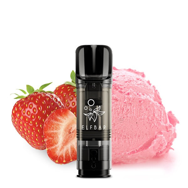 Elfa Pod Strawberry Ice Cream 20mg – 2er-Pack von Elfbar, cremig-süßer Erdbeer-Vanille-Geschmack Bild mit Eis