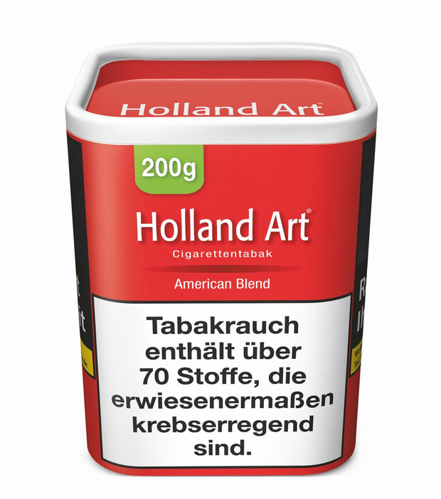 Holland Art Feinschnitt Zigarettentabak 200g Dose – aromatischer American Blend Tabak zum Stopfen und Drehen, in nachhaltiger Verpackung
