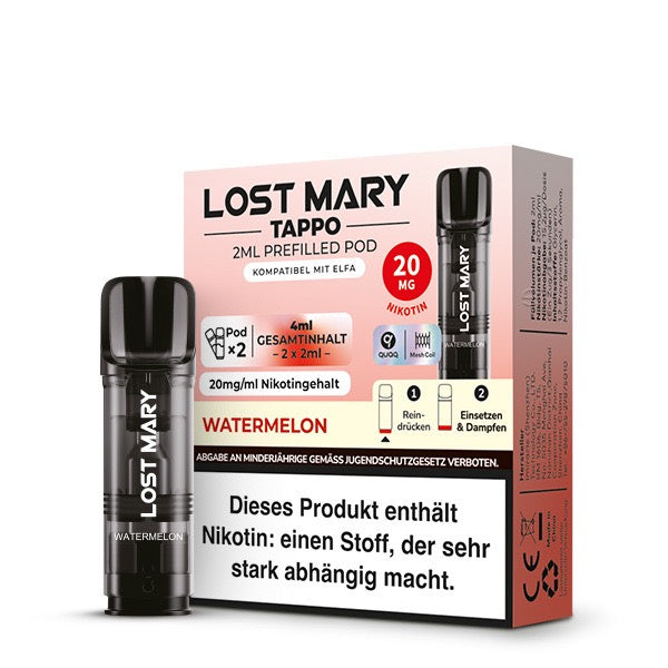Lost Mary Tappo Pods Watermelon – süßer & erfrischender Wassermelonen-Geschmack mit Verpackung
