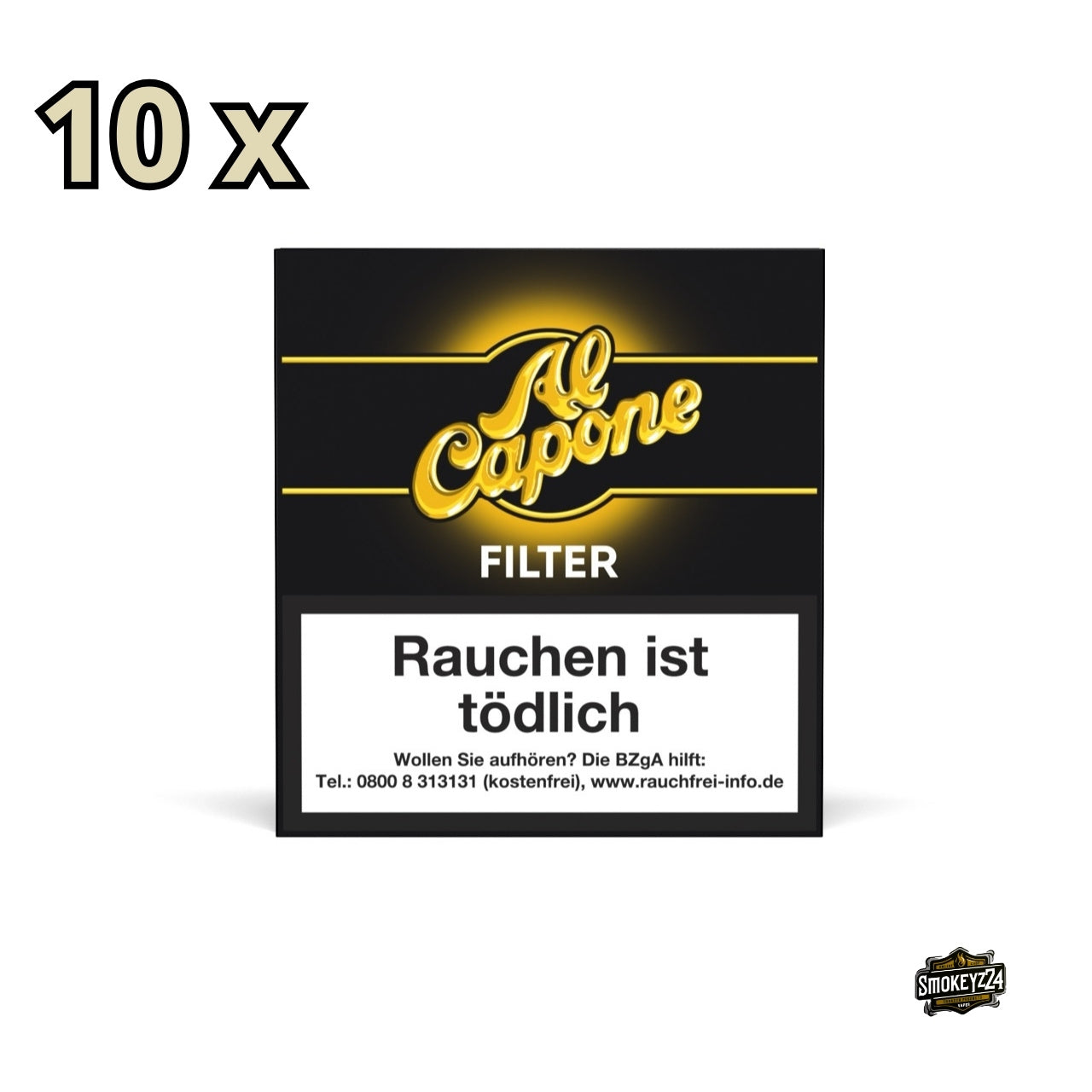 Al Capone Original Filter Cigarillos 10x10er – Vorratspackung mit klassischem Design für Full Flavour Genuss