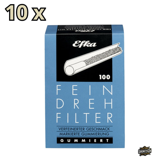 Efka Feindrehfilter 8 mm – 10x100er Box, Packung frontal mit 10x Hinweis