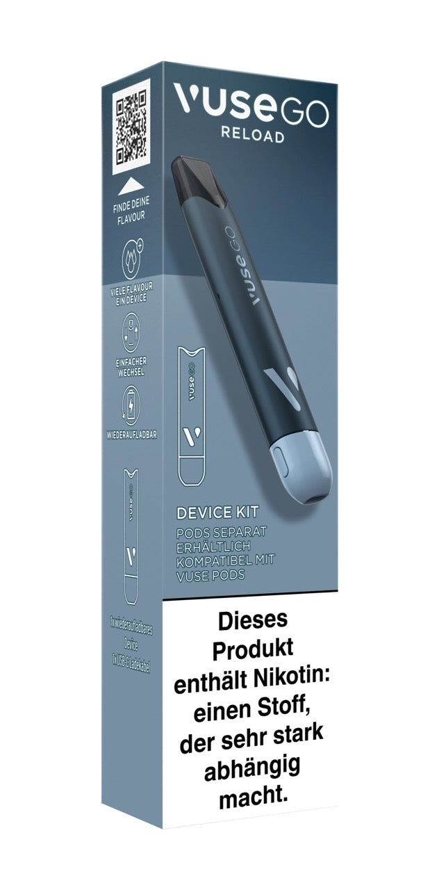 Vuse Go Reload Device Kit Schwarz Verpackung rechts