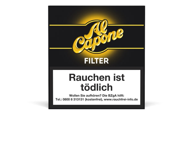 Al Capone Original Filter Cigarillos 10er – Vorderseite der Packung mit klassischem Full Flavour Design