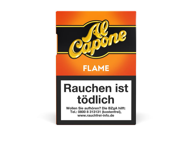 Al Capone Pockets Flame Filter Zigarillos 18er – Vorderseite der Verpackung im ikonischen Al-Capone-Design