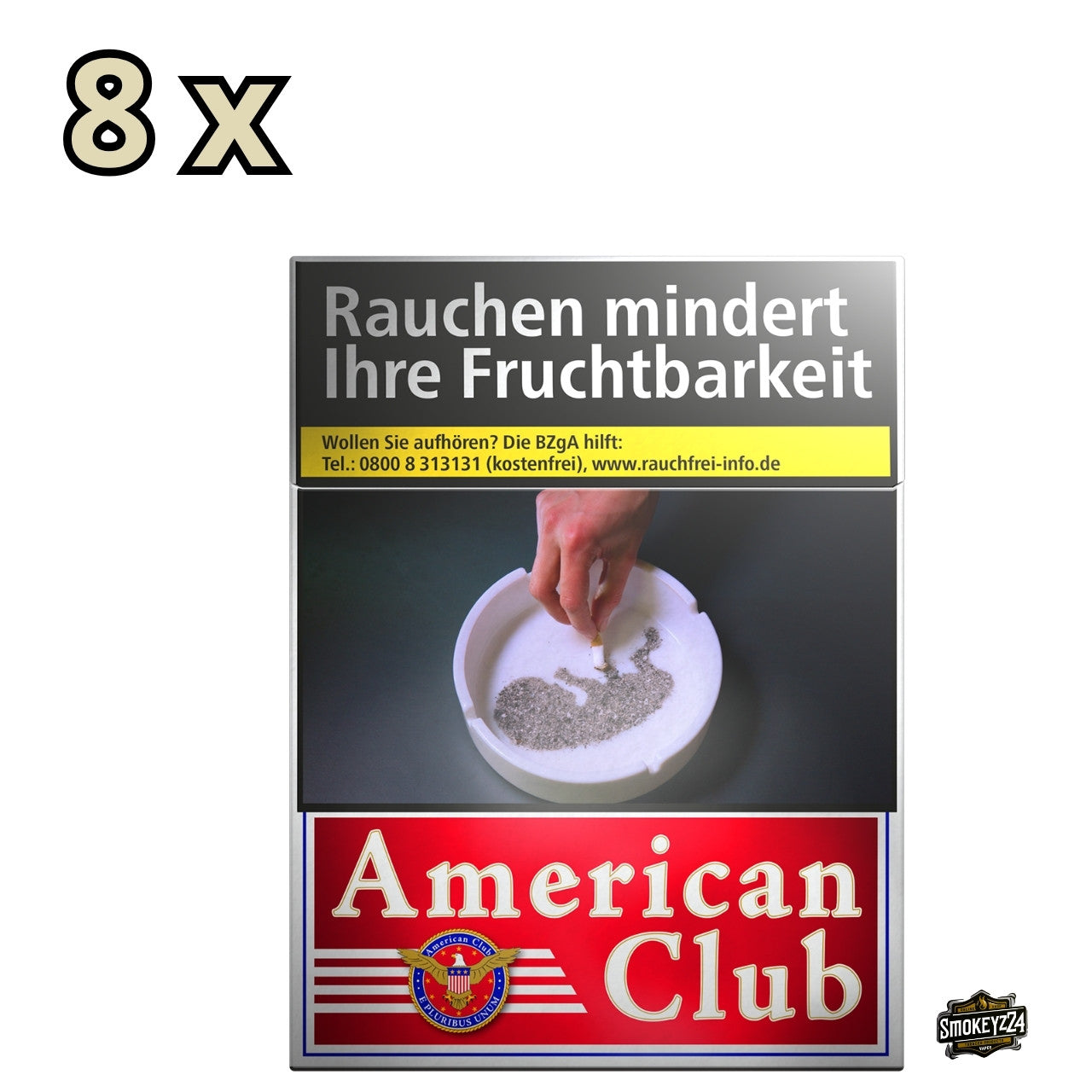 American Club Zigaretten Stange 8x25 Schachtel frontal