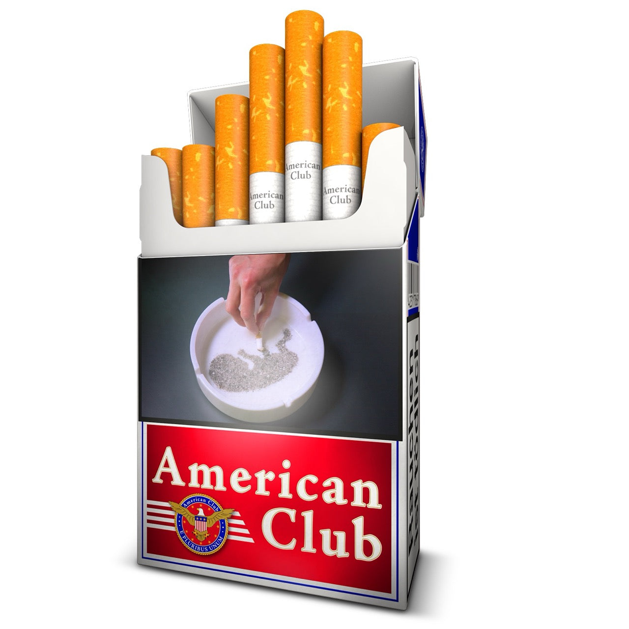 American Club Zigaretten geöffnete Schachtel mit sichtbaren Zigaretten