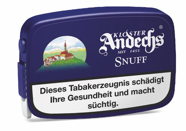 Kloster Andechs Spezial Snuff Schnupftabak – Bayrischer Schnupftabak mit natürlichem Kräuteraroma in der praktischen 10g-Box.