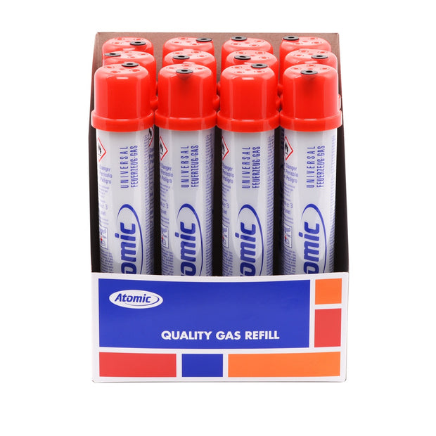 Atomic Feuerzeuggas 12er Sparpaket, Karton mit 12 x 65 ml