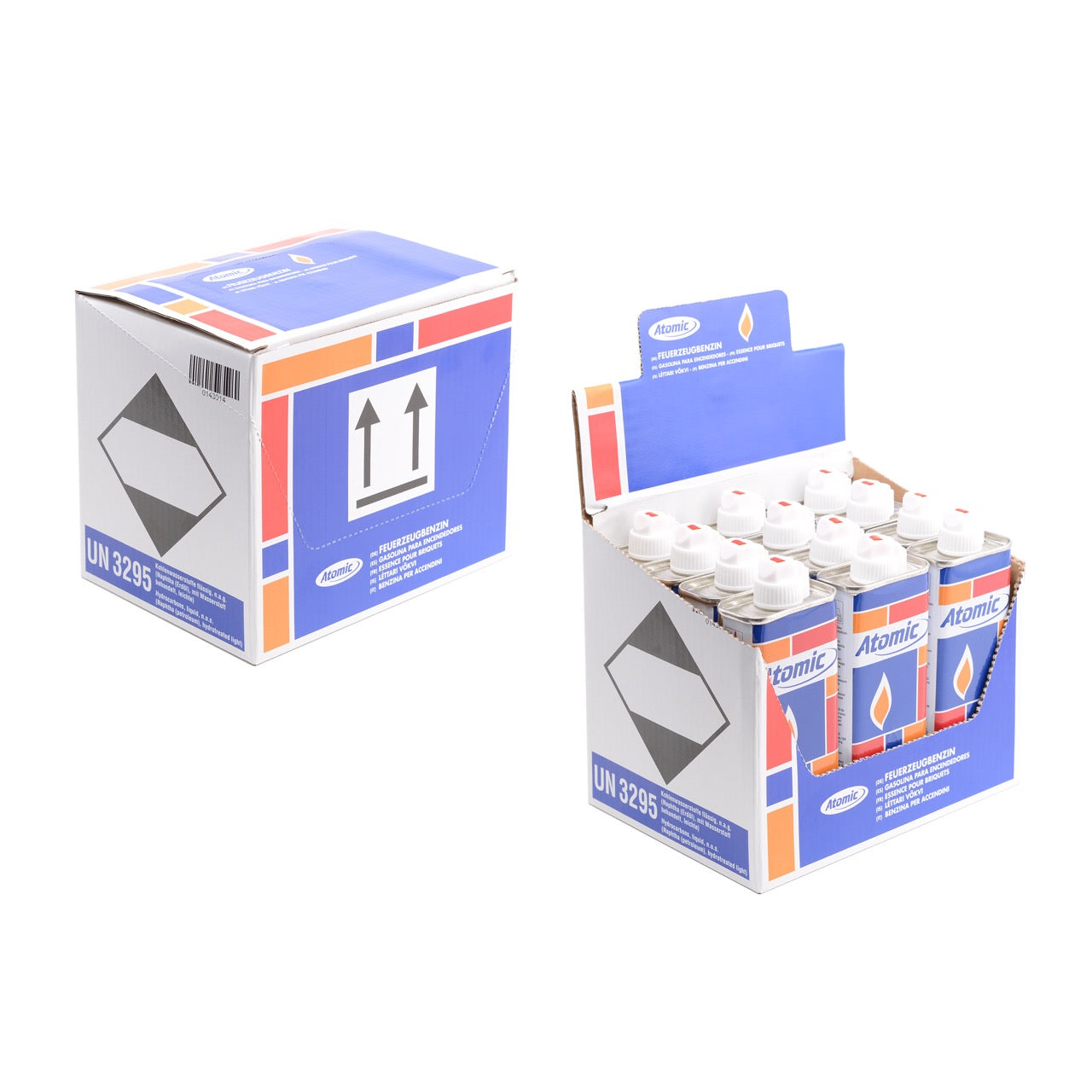 Atomic Feuerzeugbenzin 12er Sparpaket, Karton mit 12 x 125 ml