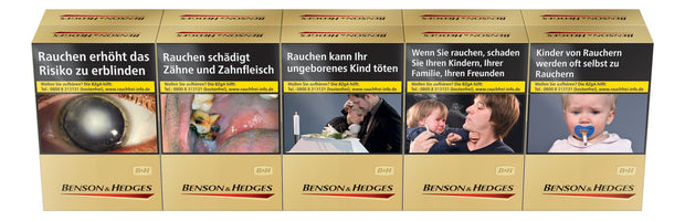 Benson & Hedges Gold Zigaretten Stange, 10x20 Stück, Premium-Qualität, edles Design, frontal fotografiert