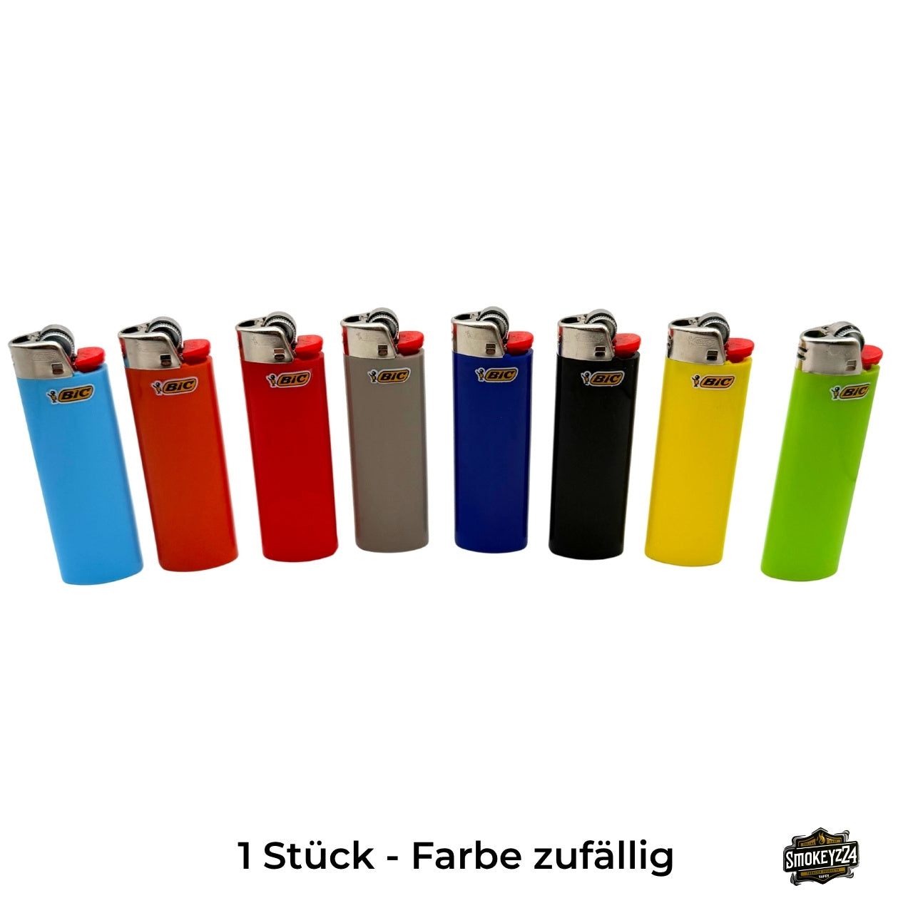 BIC Maxi Reibrad Feuerzeug in verschiedenen Farben - 1 Stück Farbe zufällig