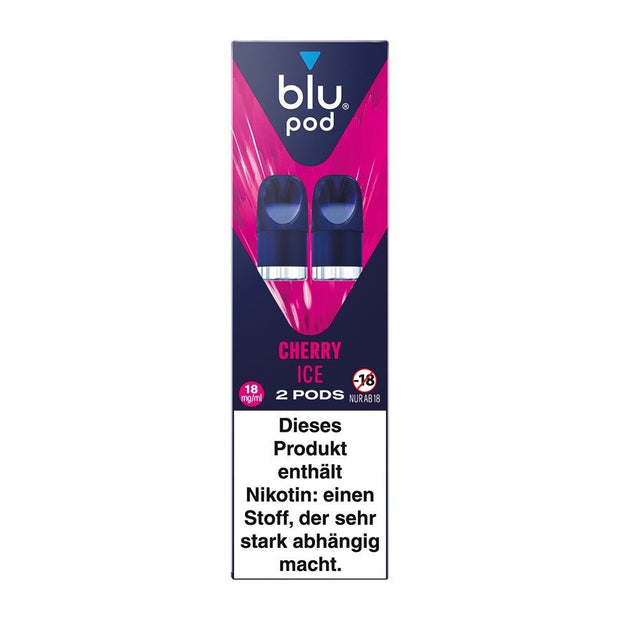 Blu Bar Kit Pod „Cherry Ice“ 18 mg – Packung mit 2 vorgefüllten 2-ml Pods für das blu bar Kit