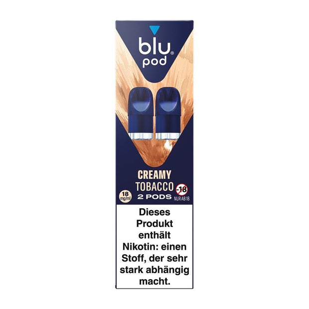 Blu Bar Kit Pod „Creamy Tobacco“ 18 mg – Packung mit 2 vorgefüllten 2-ml Pods für das blu bar Kit