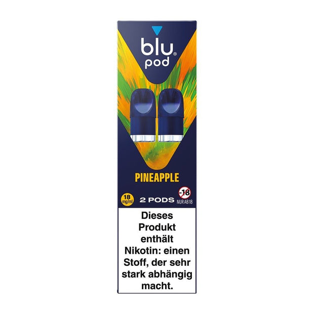 Blu Bar Kit Pod „Pineapple (Ananas) Ice“ 18 mg – Packung mit 2 vorgefüllten 2-ml Pods für das blu bar Kit