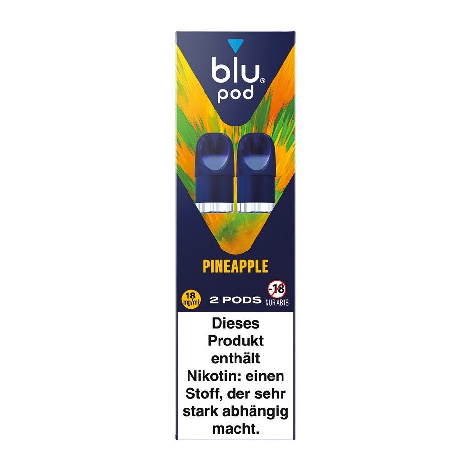 Blu Bar Kit Pod „Pineapple (Ananas) Ice“ 18 mg – Packung mit 2 vorgefüllten 2-ml Pods für das blu bar Kit
