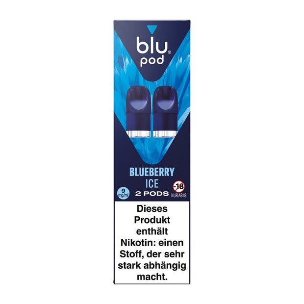Blu Bar Kit Pod „Blueberry Ice“ 9 mg – Packung mit 2 vorgefüllten 2-ml Pods für das blu bar Kit