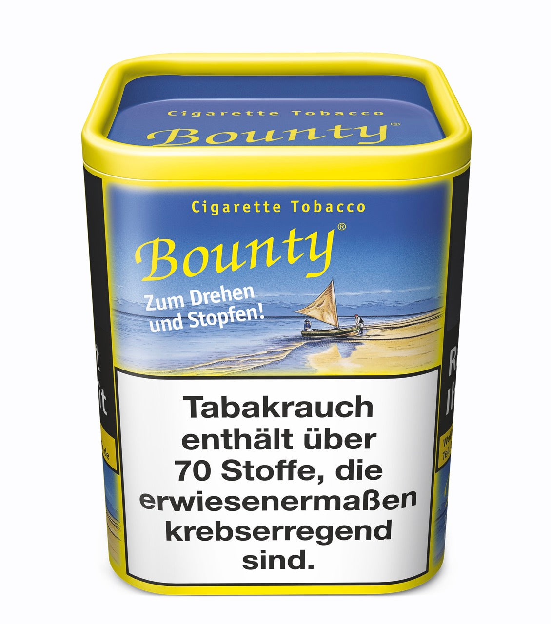 Bounty Feinschnitt Zigarettentabak 200g – Rechteckdose mit aromatischem Tabak zum Drehen und Stopfen, in nachhaltiger Verpackung mit Frischeschutz.