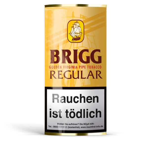 Brigg Regular Pfeifentabak 40g Pouch – naturbelassene Mischung aus Virginia, Black Cavendish und Burley, tabakechter Genuss, locker geschnitten