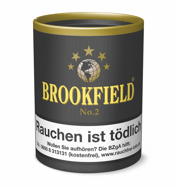 Brookfield No. 2 Black Vanilla Pfeifentabak 200g – aromatische Premium-Mischung mit intensiver Vanillenote in praktischer Frische-Dose.