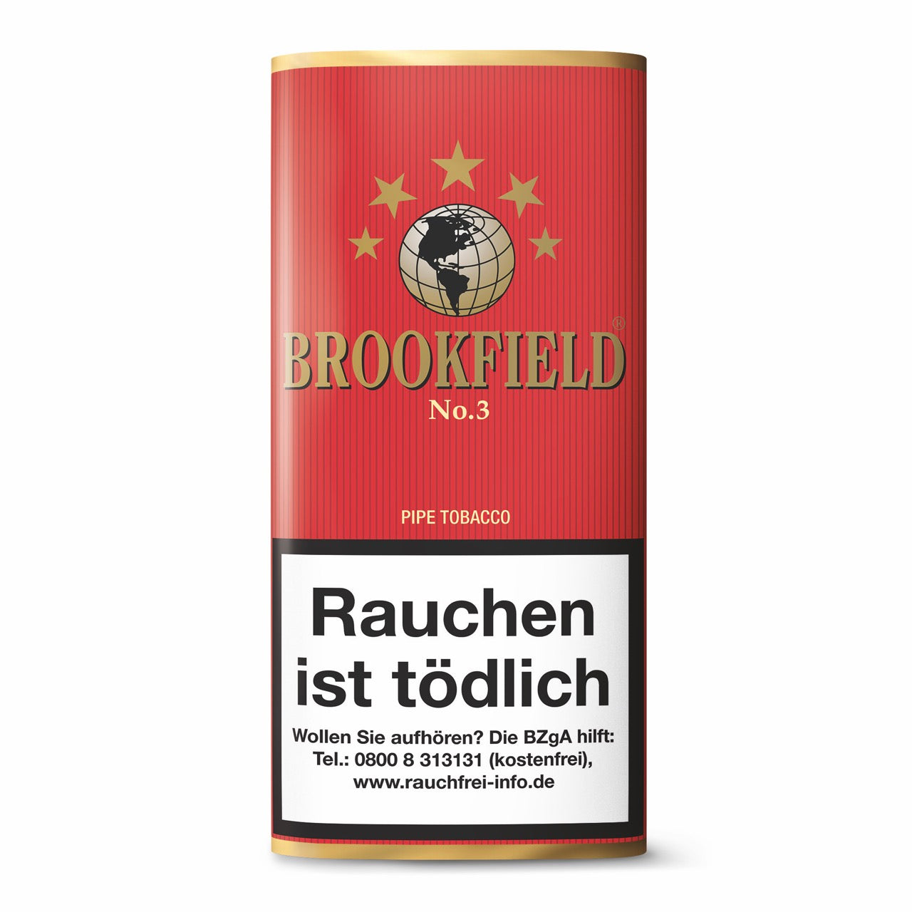 Brookfield No. 3 Cherry Pfeifentabak 50g – aromatische Mischung aus besten Tabaken mit fruchtigem Kirscharoma im praktischen Pouch.