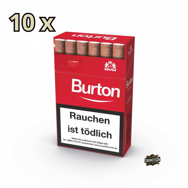 Burton Red Filterzigarillos – Stange mit 10 Packungen à 17 Stück