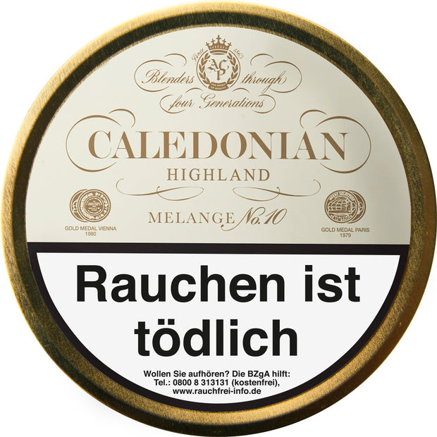Caledonian Highland Pfeifentabak – 50g Dose, Mischung aus Virginia und Black Cavendish, gereift im Whiskyfass, Verpackung abgebildet