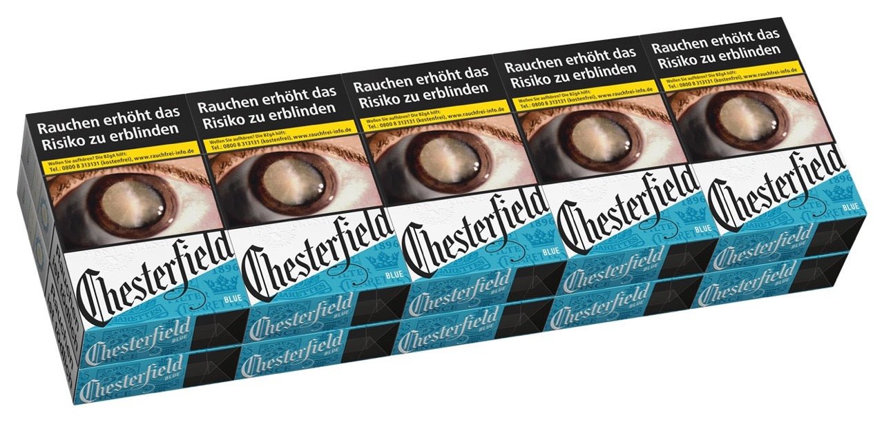 Chesterfield Blue Zigaretten Stange – 10 Packungen à 20 Stück mit blauer Verpackung