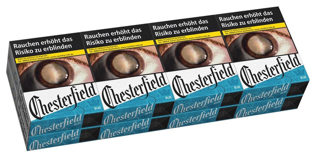Chesterfield Blue Zigaretten Stange – 8 Packungen à 26 Zigaretten im XL-Format, blaues Design