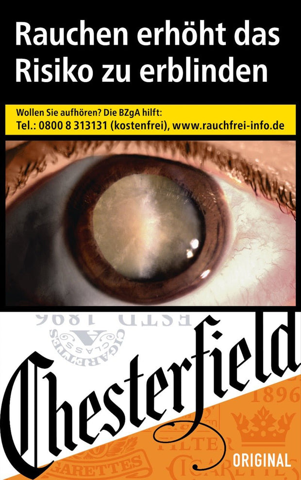 Chesterfield Original Red (ehemals Red) – Einzelpackung mit 20 Zigaretten, frontal fotografiert