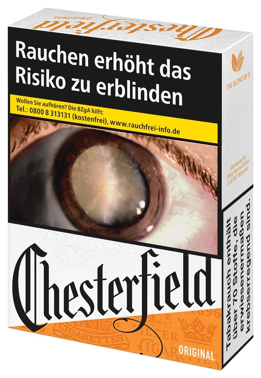Chesterfield Original Red – 24er Schachtel im neuen Orange-Look, leicht seitlich fotografiert