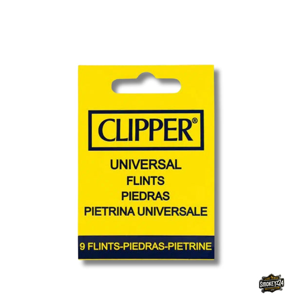 Clipper Universal Feuersteine 9er Pack, Ersatzflints in gelber Verpackung, geschlossen