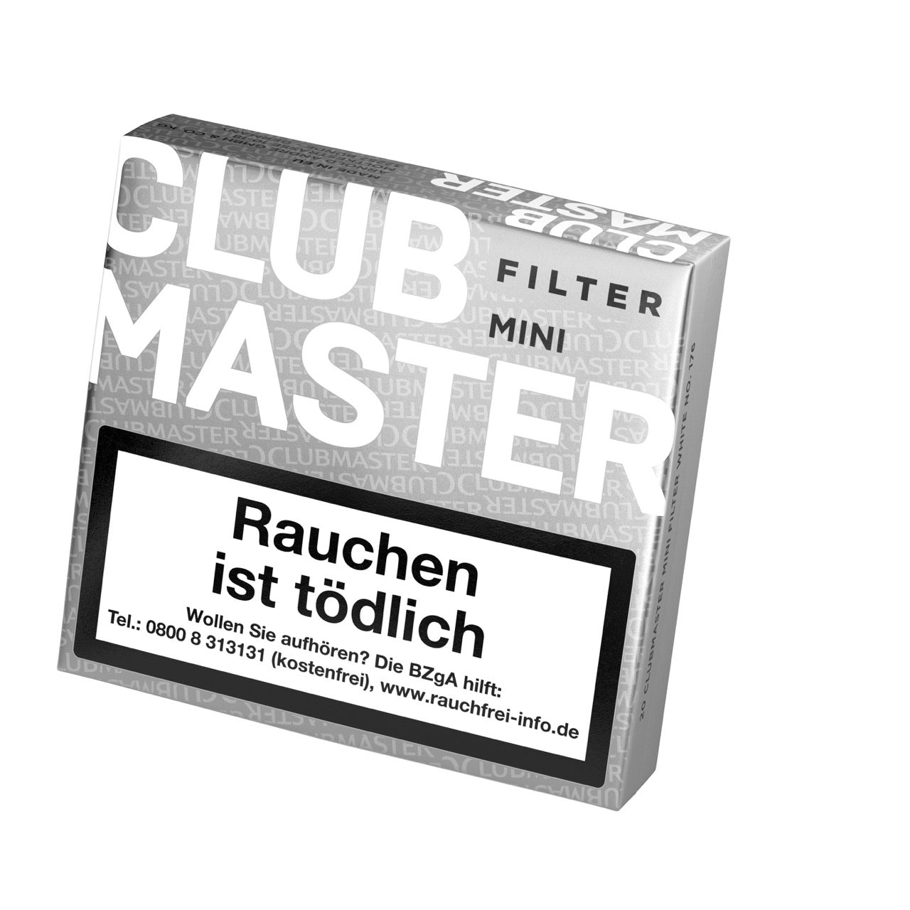 Clubmaster 176 Mini White Filter Zigarillos – seitliche Ansicht der Packung