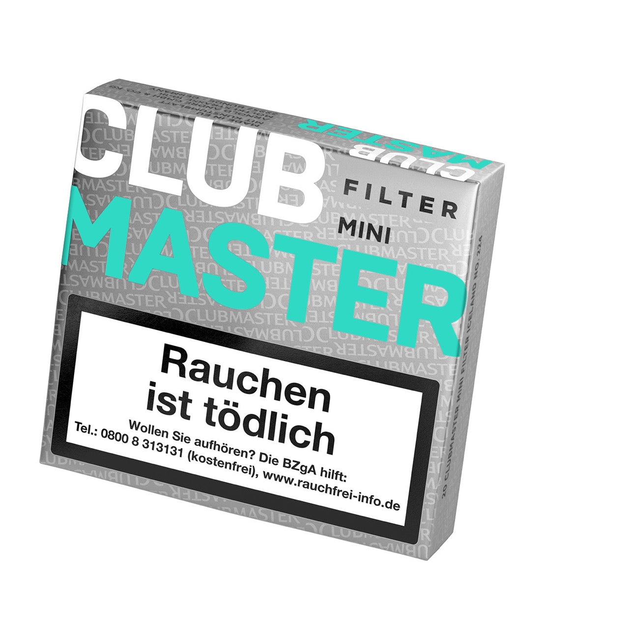 Clubmaster 224 Mini Iceland Filter – seitliche Ansicht der Packung mit frischer Note