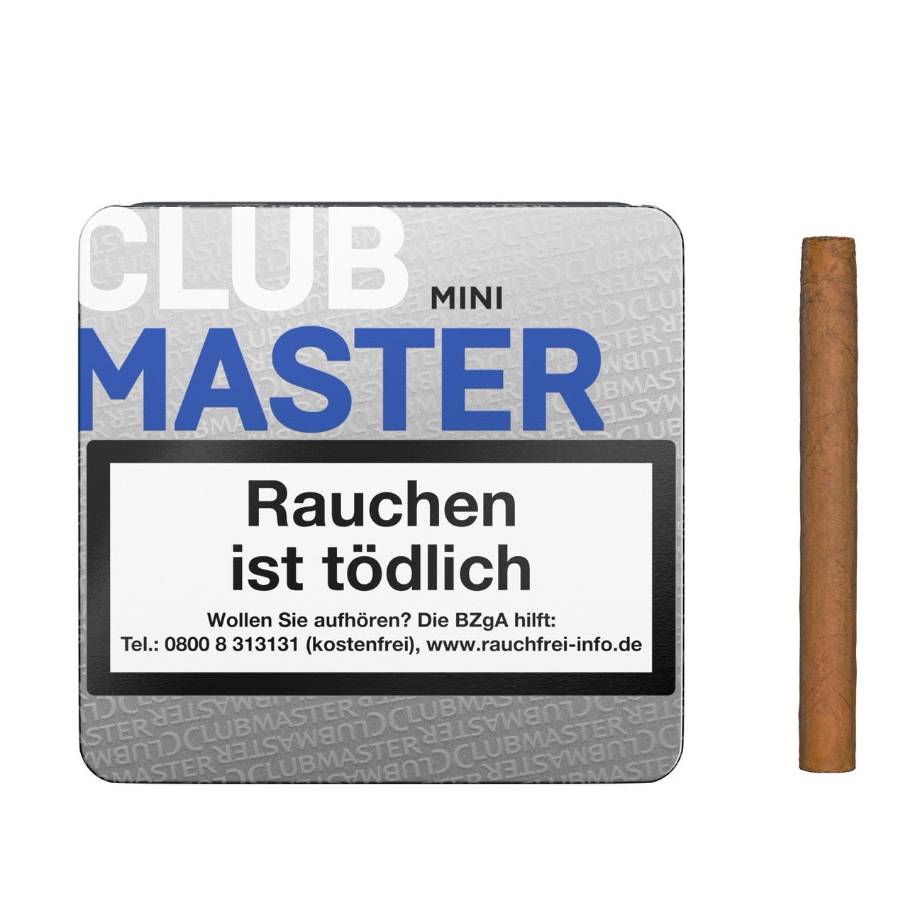 Clubmaster 280 Mini Blue – geschlossene Packung und Mini-Zigarillo