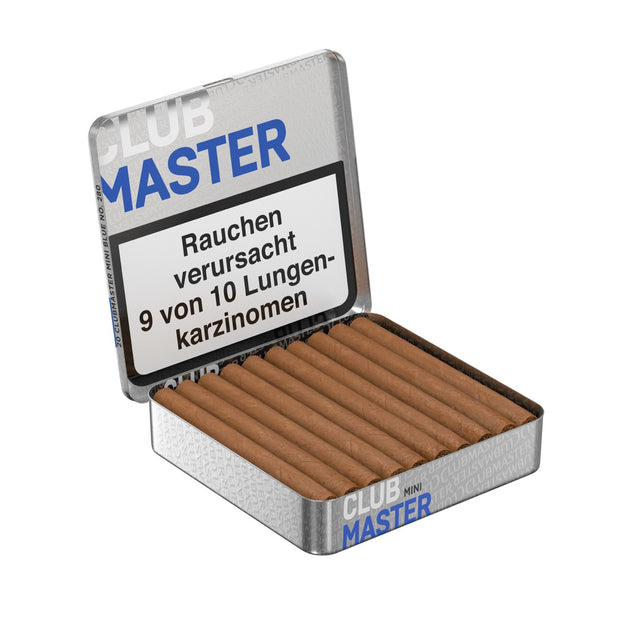 Geöffnete Clubmaster 280 Mini Blue Packung mit milden Zigarillos