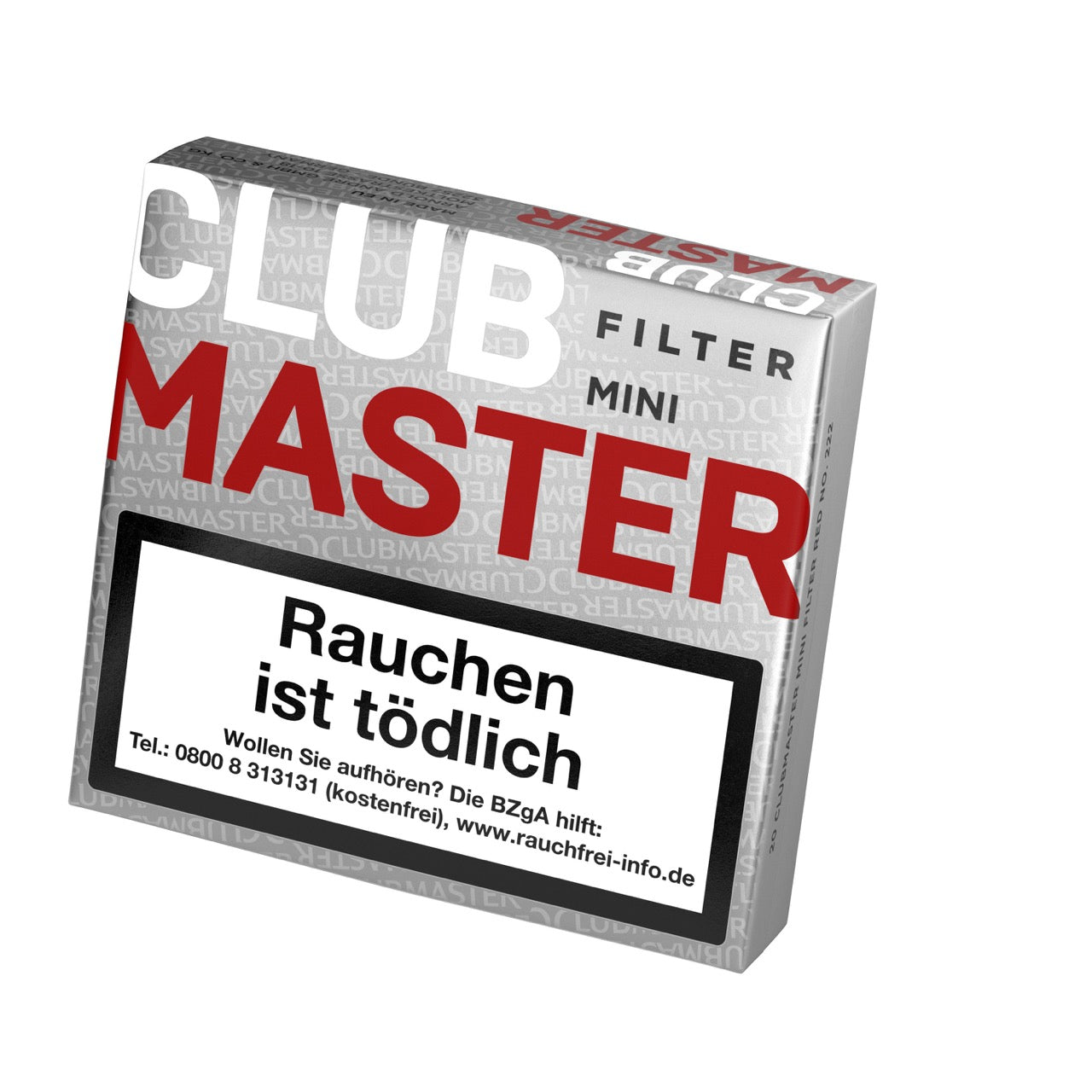 Clubmaster 222 Mini Red Filter – seitliche Ansicht der aromatisierten Zigarillo-Packung