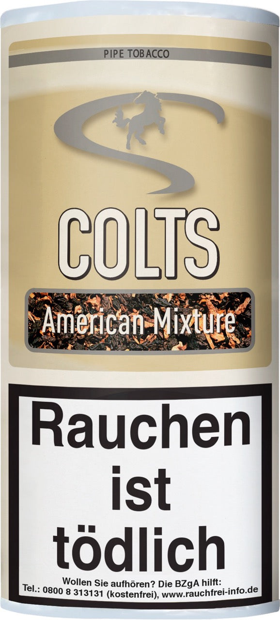 Colts American Mixture Pfeifentabak – 50g Pouch, milde Mischung mit Vanille- und Schokoladenaroma, Verpackung abgebildet