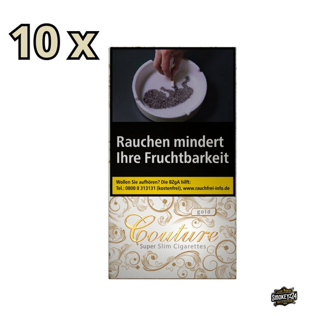 Couture Gold Superslim Zigaretten Stange 10x20 Schachtel frontal
