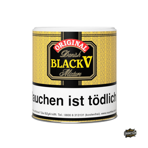 Original Danish Black V Pfeifentabak 125g Dose – aromatischer Black Cavendish, milde Vanille, cremig, locker-langfaseriger Schnitt