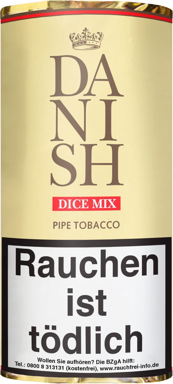 Danish Dice Mix Weiß Pfeifentabak – 50g Pouch, nussig-süße Mixture aus Virginia und Cavendish, Verpackung abgebildet