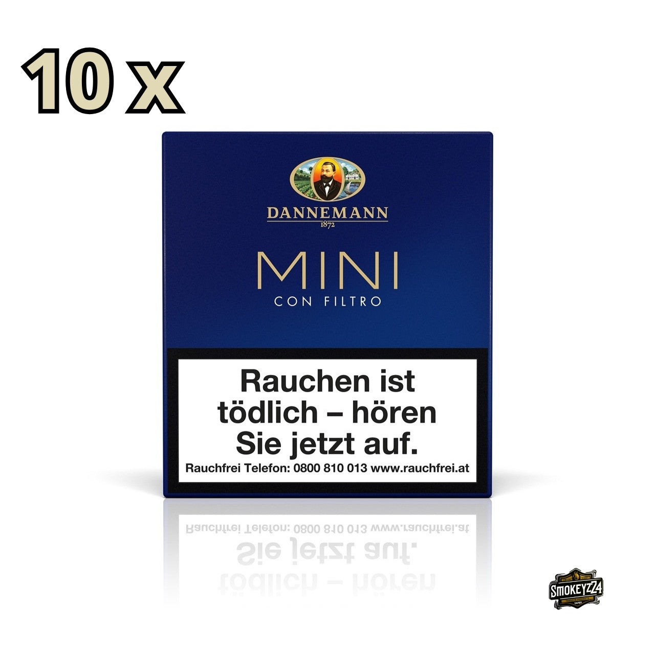 Dannemann Mini Con Filtro – 10x20er Packung Filtercigarillos mit Java Deckblatt und mild-aromatischem Geschmack.