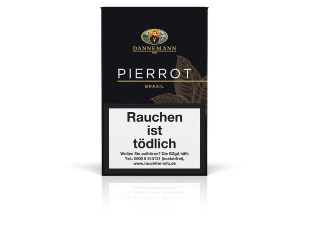 Dannemann Pierrot Zigarillos 5er – kräftige Cigarillos im Senoritas-Format mit Mata Fina Brasil Deckblatt.