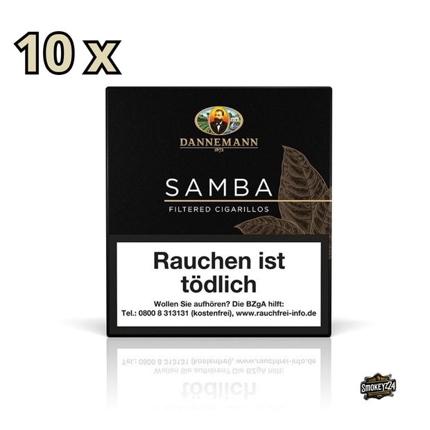 Dannemann Samba Zigarillos – 10x20er Packung mit süßem Filter und Java Deckblatt für fein aromatischen Rauchgenuss.