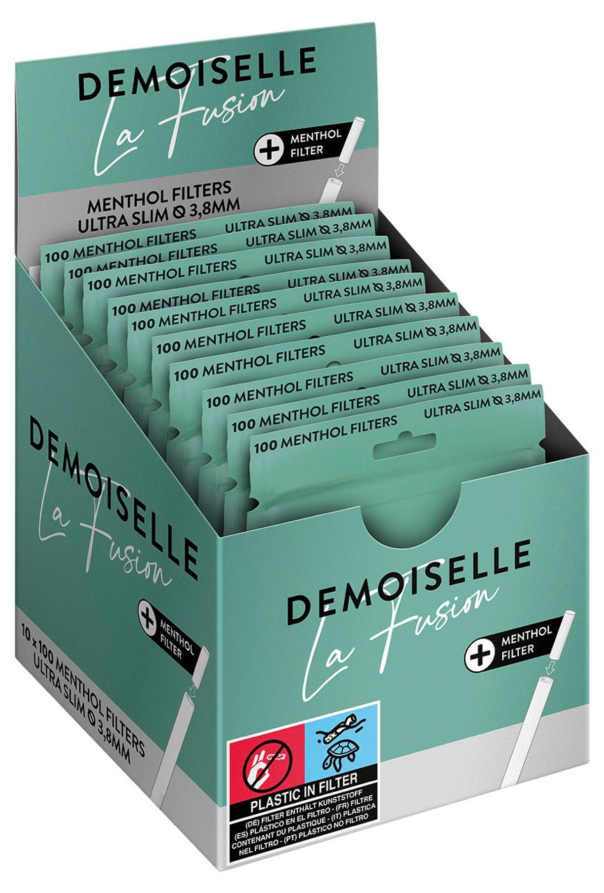 Demoiselle Ultra Slim Mentholfilter – Packung mit 100 Stück, 3,8 mm Durchmesser, perfekt für Mademoiselle La Fusion