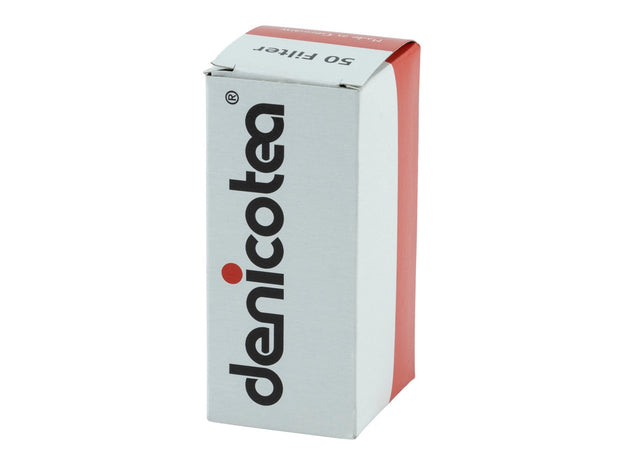 Denicotea Standard Filter 50er Packung, Kieselgel-Filter für Zigarettenspitzen, geschmacksneutral, original mit rotem Deckel
