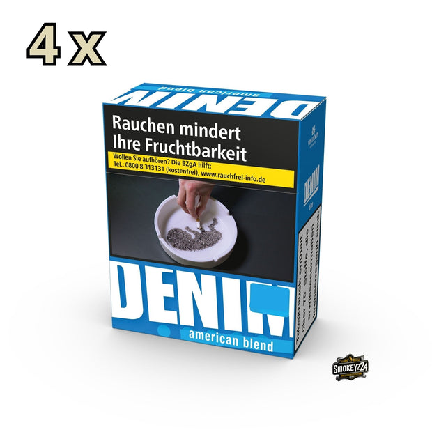 Denim Blue Zigaretten – Stange mit 4 Schachteln à 40 Stück, milder American Blend im King Size Format.