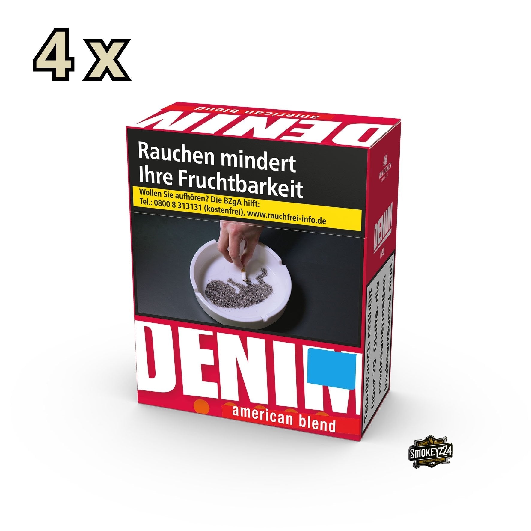 Stange Denim Red Zigaretten – 4 Packungen à 40 Stück mit starkem American Blend und intensiver Würze.