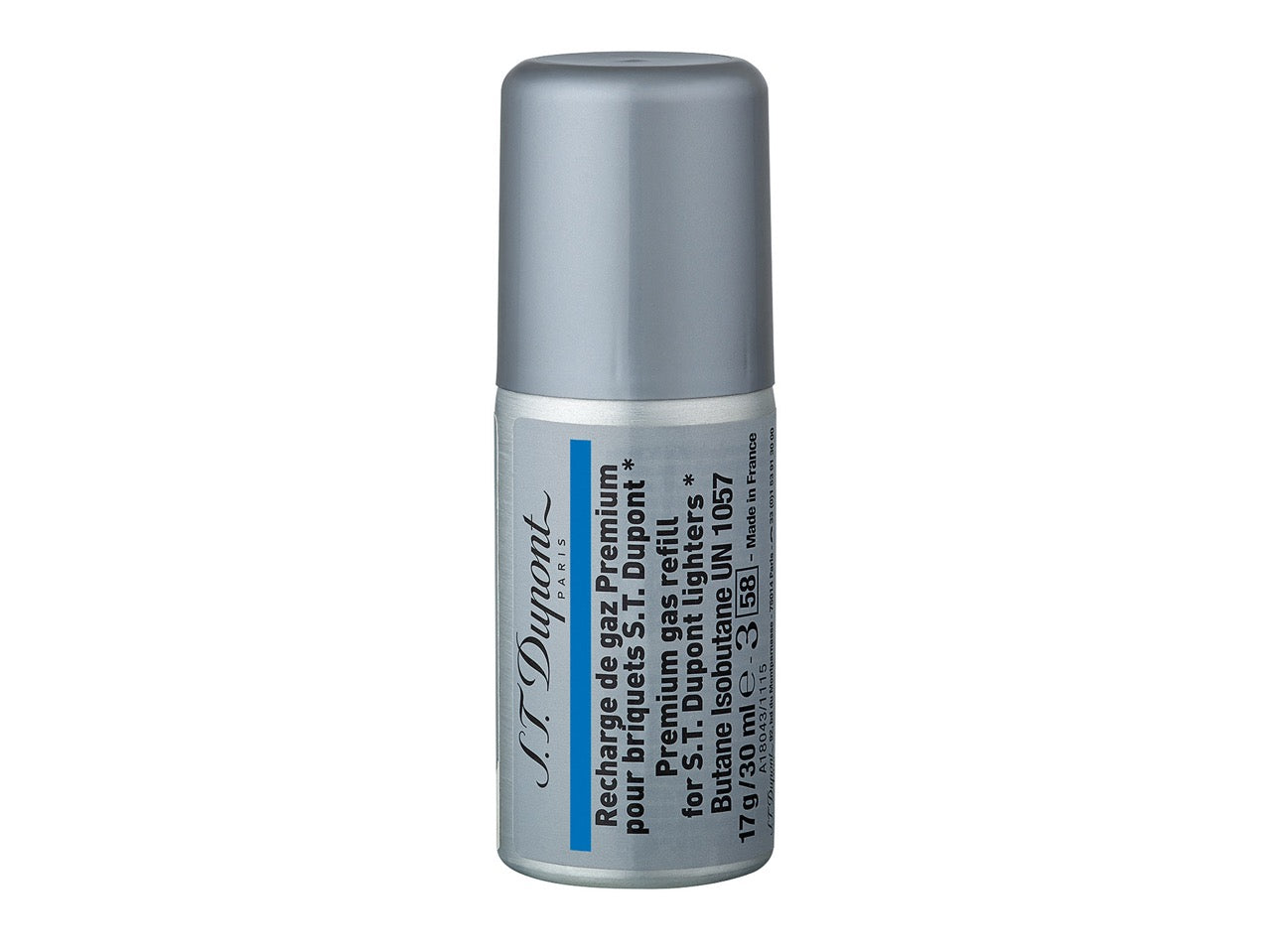S.T. Dupont Gas Blau 30ml Flasche, Butangas für Dupont Feuerzeuge, geeignet für Ligne D, Initial, Urban, Serie 17, 19