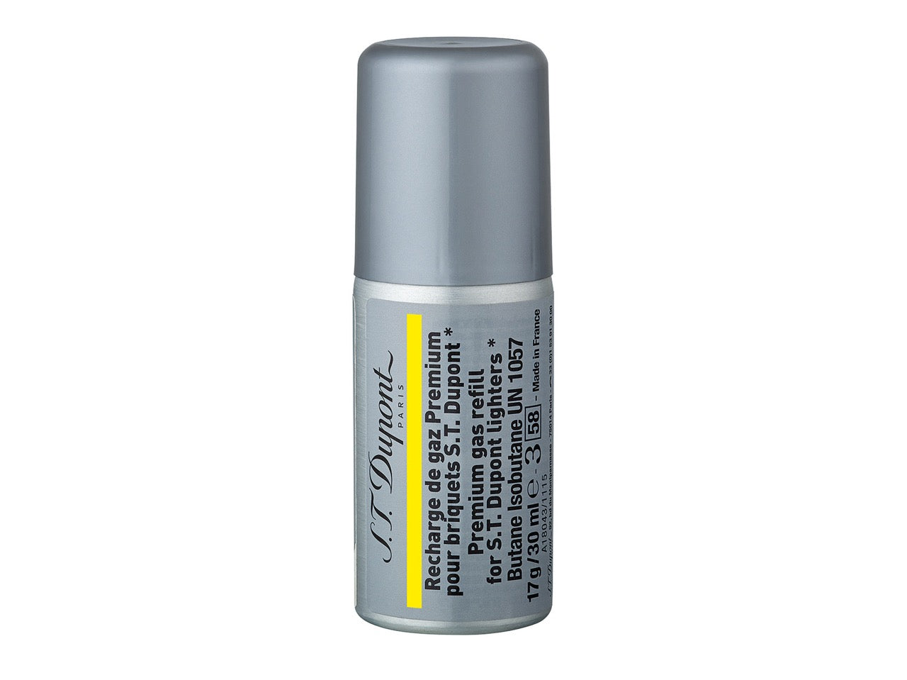 S.T. Dupont Gas Gelb 30ml Flasche, Butangas für Ligne 1, Ligne 2 Feuerzeuge, Serie 13, 16, original Dupont Zubehör